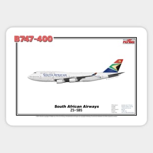 Boeing B747-400 - South African Airways (Art Print) Sticker